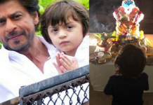 ਸ਼ਾਹਰੁਖ ਖਾਨ ਨੇ ਬੇਟੇ ਅਬਰਾਮ ਨਾਲ ਕੀਤਾ ਗਣਪਤੀ ਜੀ ਦਾ ਸਵਾਗਤ, ਫੈਨਜ਼ ਕਰ ਰਹੇ ਖੂਬ ਤਾਰੀਫ਼