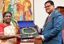 ਦ੍ਰੋਪਦੀ ਮੁਰਮੂ ਸੂਰੀਨਾਮ ਦੇ ਸਰਵਉੱਚ ਨਾਗਰਿਕ ਪੁਰਸਕਾਰ ਨਾਲ ਸਨਮਾਨਿਤ, ਇਹ ਪੁਰਸਕਾਰ ਪ੍ਰਾਪਤ ਕਰਨ ਵਾਲੇ ਪਹਿਲੇ ਭਾਰਤੀ