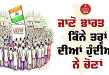 ਜਾਣੋ ਭਾਰਤ ਚ ਕਿੰਨੇ ਤਰ੍ਹਾਂ ਦੀਆਂ ਹੁੰਦੀਆਂ ਨੇ ਚੋਣਾਂ
