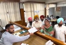 ਸੰਗਰੂਰ ਤੋਂ ਕਾਂਗਰਸੀ ਉਮੀਦਵਾਰ ਸੁਖਪਾਲ ਸਿੰਘ ਖਹਿਰਾ ਨੇ ਨਾਮਜ਼ਦਗੀ ਪੱਤਰ ਕੀਤਾ ਦਾਖਿਲ