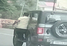 ਸ਼ਿਮਲਾ ‘ਚ ਟੂਰਿਸਟ ਦਾ ਸਟੰਟ, ਥਾਰ ਗੱਡੀ ਨਾਲ ਲਟਕ ਕੇ ਕੀਤਾ ਸਫਰ